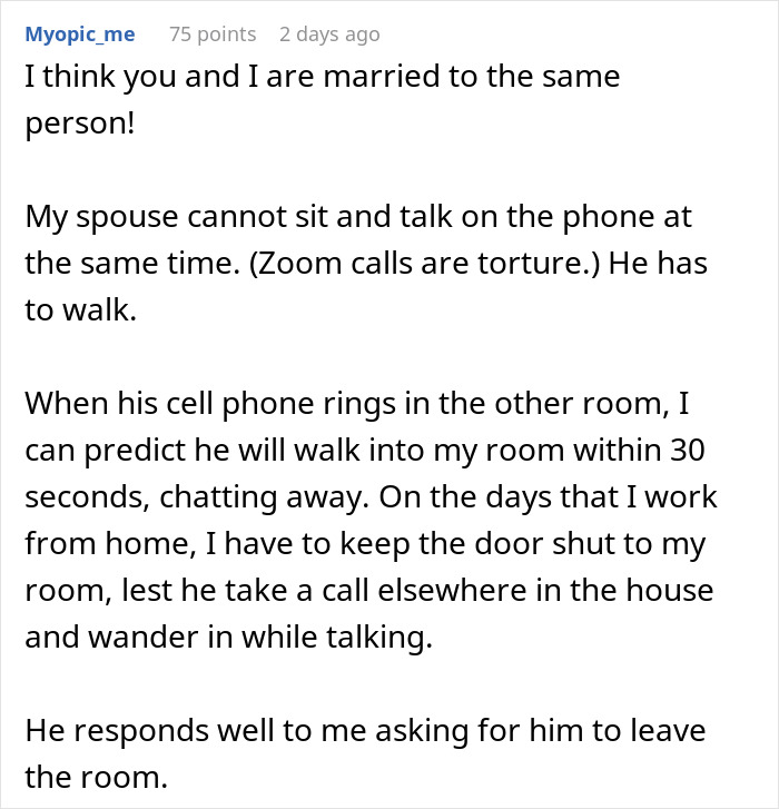 Spouse Is Oblivious They Follow SO Around During Business Calls, Learns Not To The Hard Way