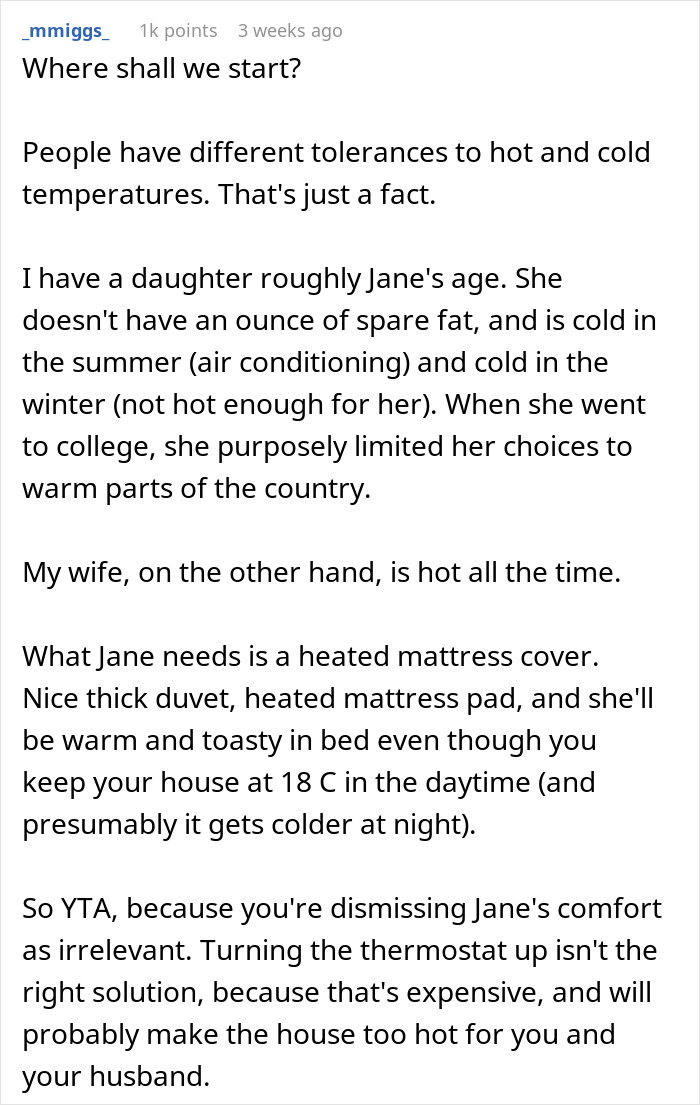 Internet Blasts Mom For Making Daughter Freeze At Night And Refusing To Adjust Temps