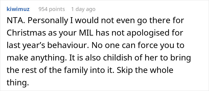 Woman Refuses To Make Signature Christmas Meal As MIL Threw It Away Last Year And Never Apologized Woman Refuses To Make Signature Christmas Meal As MIL Threw It Away Last Year And Never Apologized