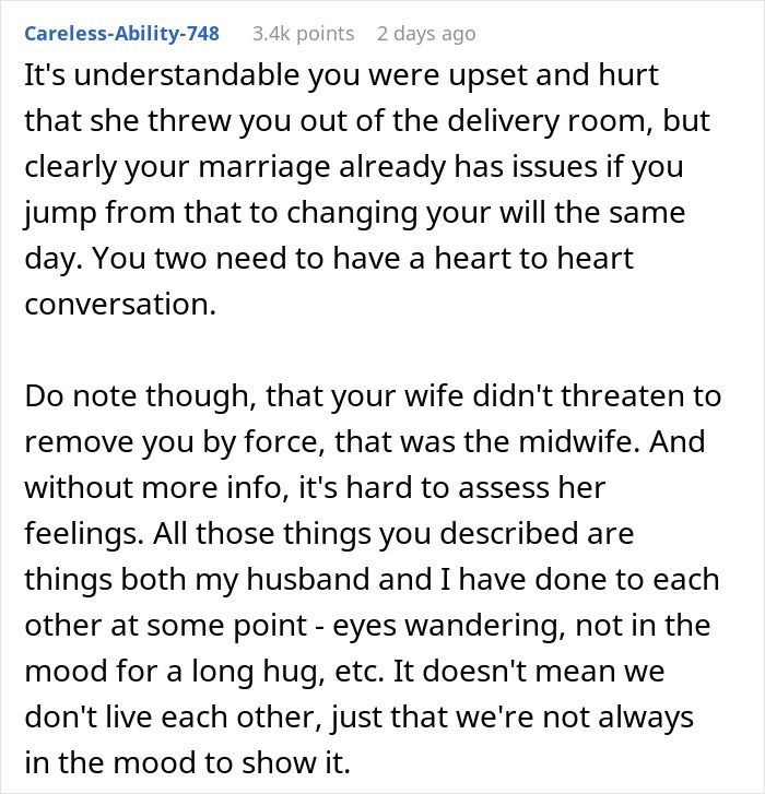 Woman Boots Husband From The Delivery Room, He Boots Her From His Will And Testament Woman Boots Husband From The Delivery Room, He Boots Her From His Will And Testament