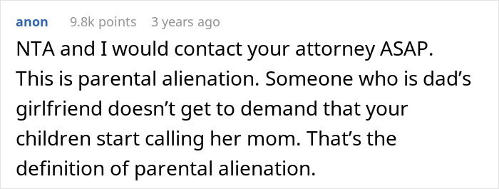 9 Y.O. Won't Call Dad's GF 'Mom', She Refuses To Drive Until The Kid Does, Bio Mom Loses It