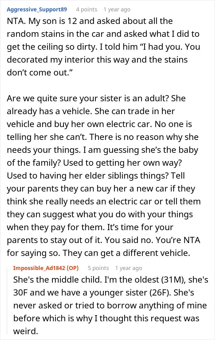 "Sister Says They Can No Longer Afford Gas": Woman Begs Bro To Use His Electric Car, Gets A No "Sister Says They Can No Longer Afford Gas": Woman Begs Bro To Use His Electric Car, Gets A No