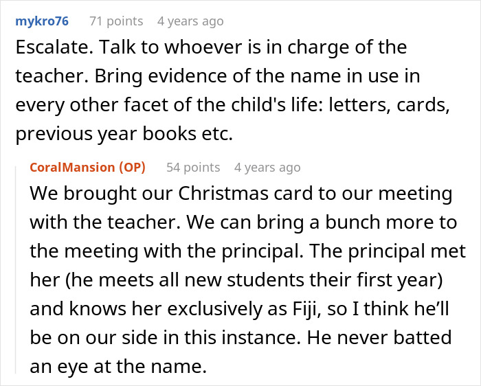 Teacher Refuses To Call Girl By The Name She's Been Using For 3 Years, Parent Asks For Advice Teacher Refuses To Call Girl By The Name She's Been Using For 3 Years, Parent Asks For Advice