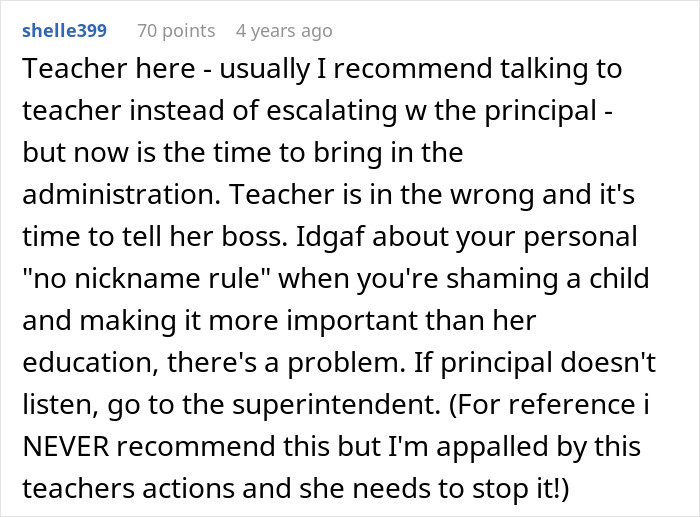 Teacher Refuses To Call Girl By The Name She's Been Using For 3 Years, Parent Asks For Advice Teacher Refuses To Call Girl By The Name She's Been Using For 3 Years, Parent Asks For Advice