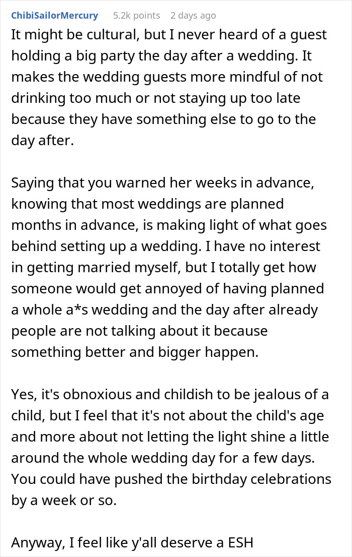 Woman Throws Kid's B-Day Party A Day After SIL's Wedding, Sparks Debate On Whether It's Appropriate Woman Throws Kid's B-Day Party A Day After SIL's Wedding, Sparks Debate On Whether It's Appropriate