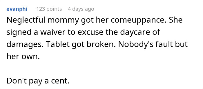 Mom Refuses To Pay For Broken iPad Pro After Parents Leave It With 11-Month-Old At Daycare Mom Refuses To Pay For Broken iPad Pro After Parents Leave It With 11-Month-Old At Daycare