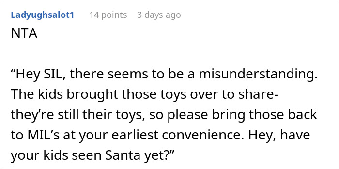 SIL Freaks After Parents Take Back Toys Meant For Everyone That She Poached