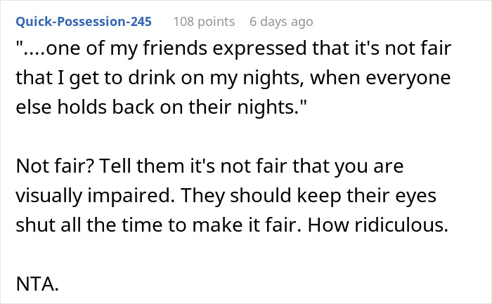 Person Enjoys Drinks On Their DD Nights As They Can’t Operate A Vehicle, Gets Under A Friend’s Skin Person Enjoys Drinks On Their DD Nights As They Can’t Operate A Vehicle, Gets Under A Friend’s Skin
