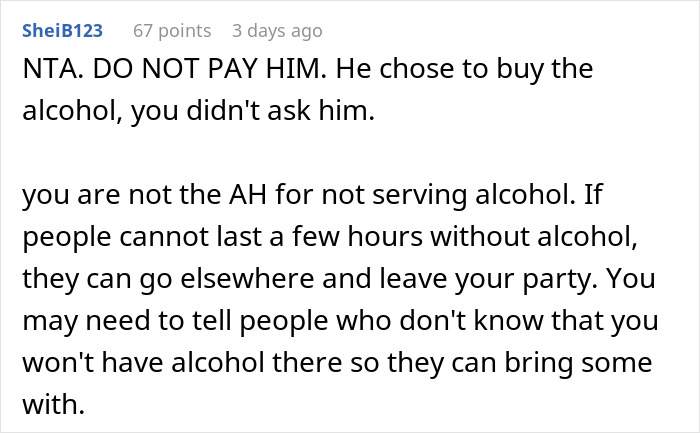Host Throws Alcohol-Free Halloween Party, Best Friend Buys Booze And Demands She Chip In $75