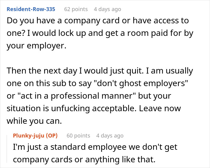 Employee At A Loss On What To Do After Boss Leaves Him Stranded During A Snowstorm
