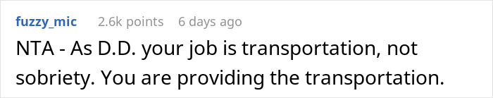 Person Enjoys Drinks On Their DD Nights As They Can’t Operate A Vehicle, Gets Under A Friend’s Skin Person Enjoys Drinks On Their DD Nights As They Can’t Operate A Vehicle, Gets Under A Friend’s Skin