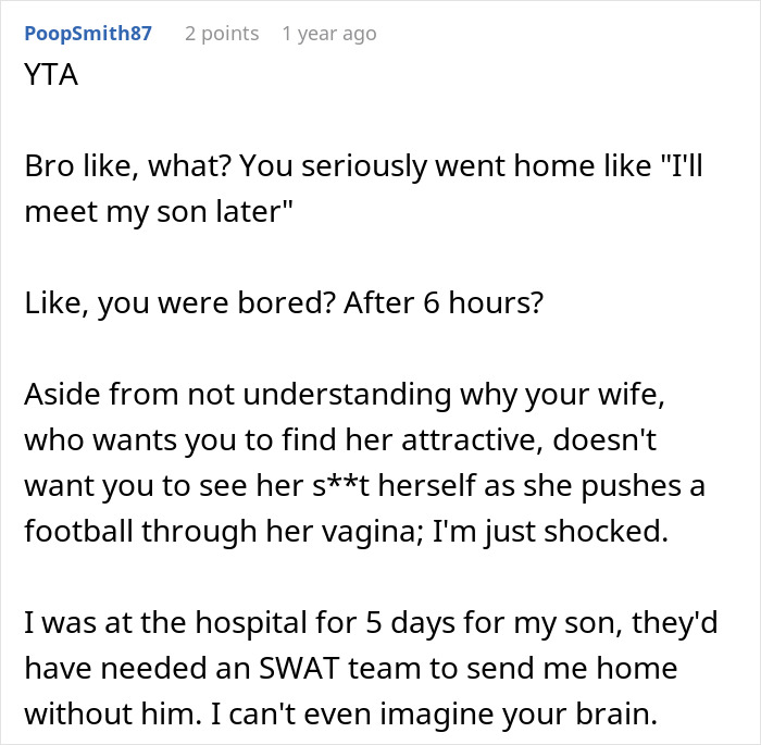 Guy Leaves Instead Of Waiting Around After Wife Bans Him From The Delivery Room, She's Furious Guy Leaves Instead Of Waiting Around After Wife Bans Him From The Delivery Room, She's Furious