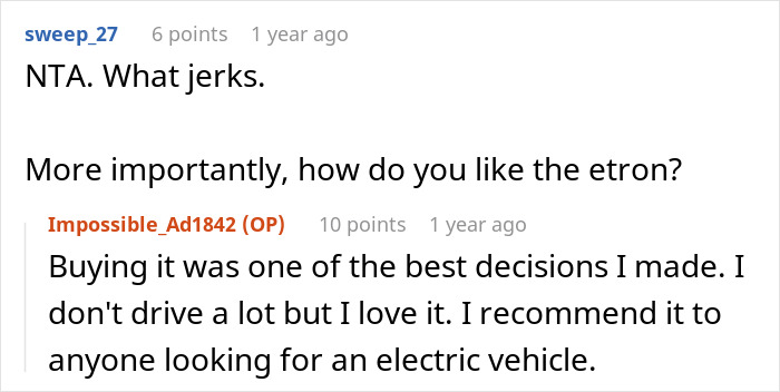 "Sister Says They Can No Longer Afford Gas": Woman Begs Bro To Use His Electric Car, Gets A No "Sister Says They Can No Longer Afford Gas": Woman Begs Bro To Use His Electric Car, Gets A No