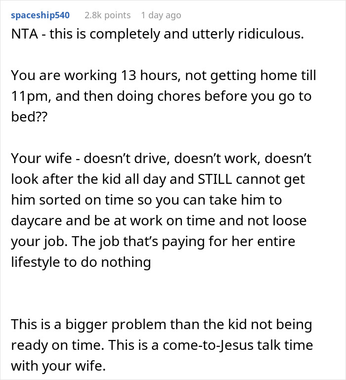 Guy With 2 Jobs Starts Simply Leaving When His Jobless Wife Can’t Get Son Ready In Time For Daycare