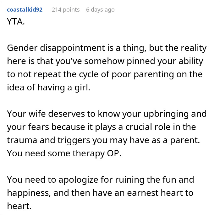 Woman Catches Husband Crying After Gender Reveal, Sends Him To Sleep On The Couch Woman Catches Husband Crying After Gender Reveal, Sends Him To Sleep On The Couch