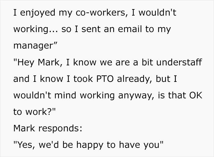 “Lose It If I Don't Use It”: Boss Is Shocked At Employee's Malicious Compliance Concerning PTO “Lose It If I Don't Use It”: Boss Is Shocked At Employee's Malicious Compliance Concerning PTO