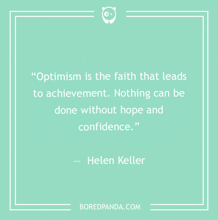  Helen Keller quote on optimism 