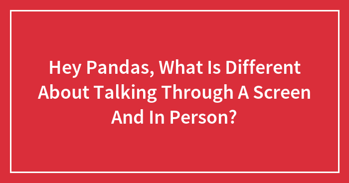 Hey Pandas, What Is Different About Talking Through A Screen And In Person?
