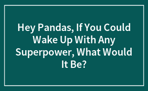 Hey Pandas, If You Could Wake Up With Any Superpower, What Would It Be? (Closed)