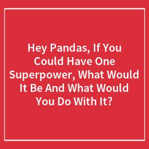 Hey Pandas, If You Could Have One Superpower, What Would It Be And What Would You Do With It? (Closed)