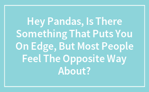Hey Pandas, Is There Something That Puts You On Edge, But Most People Feel The Opposite Way About? (Closed)