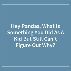 Hey Pandas, What Is Something You Did As A Kid But Still Can't Figure Out Why? (Closed)