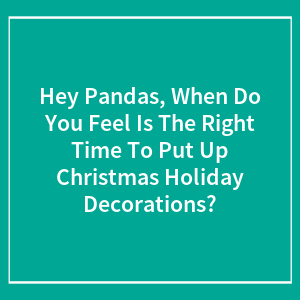 Hey Pandas, When Do You Feel Is The Right Time To Put Up Christmas Holiday Decorations? (Closed)