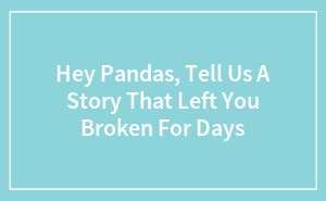 Hey Pandas, Tell Us A Story That Left You Broken For Days (Closed)