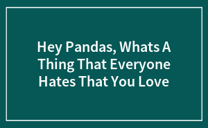 Hey Pandas, What's A Thing That Everyone Hates That You Love?