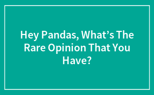 Hey Pandas, What’s The Rare Opinion That You Have? (Closed)