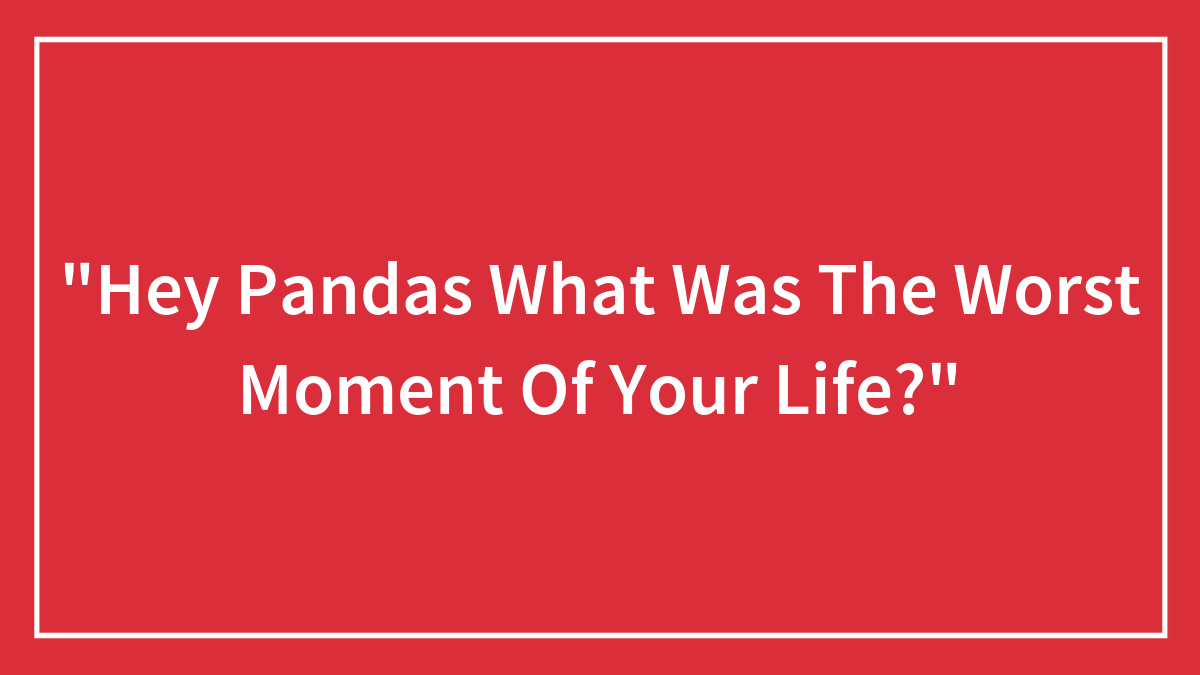 “Hey Pandas What Was The Worst Moment Of Your Life?”