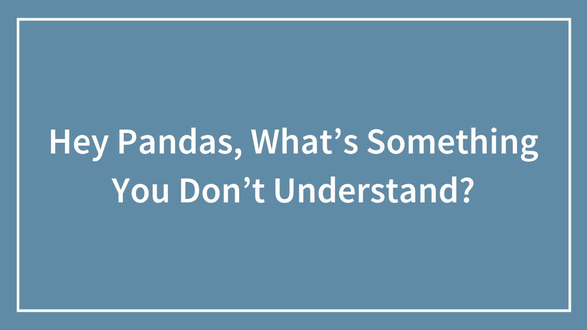 Hey Pandas, What’s Something You Don’t Understand? (Closed)