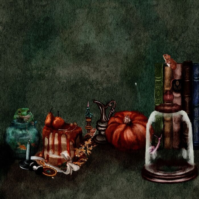 I Created Halloween-Themed Watercolor Artwork