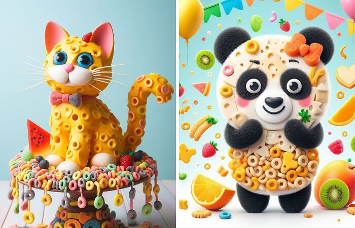 9 AI-Generated Images Of Animals Made Of Weird Foods