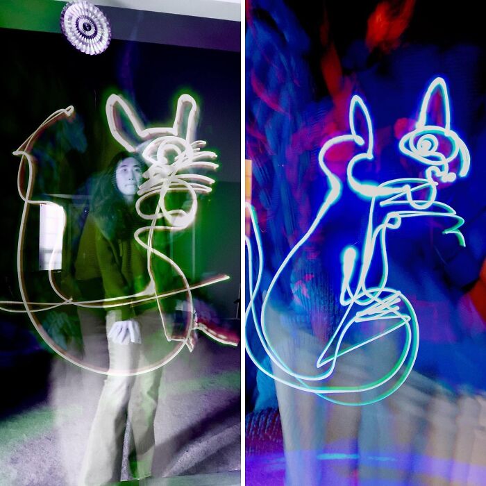 I Created A Series Of Cat Light Drawings