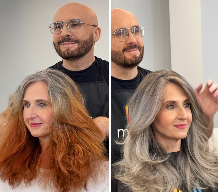 20 People Before And After Embracing Their Natural Gray Hair, With The Help Of Celebrity Hair Colorist Jack Martin (New Pics)