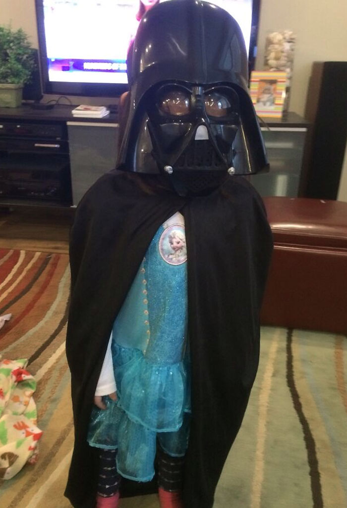 "Daddy, I Want To Be Elsa, But I Also Want To Be Darth Vader". "Hmm Okay, No Problem"