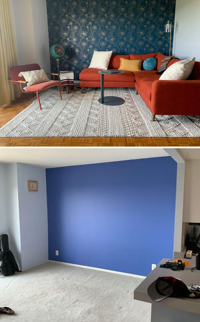 After And Before Of My Condo's Living Room