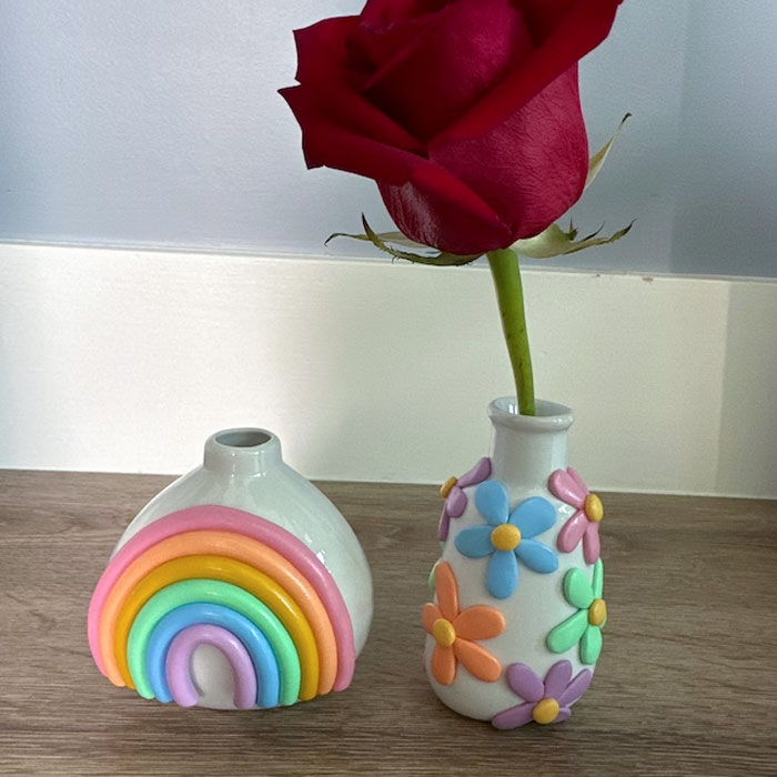 Retro Eclectic Colorful Bud Vase: For any modern or boho home craving that added artistic pop—because who said small and cute can't make big, vibrant impressions?