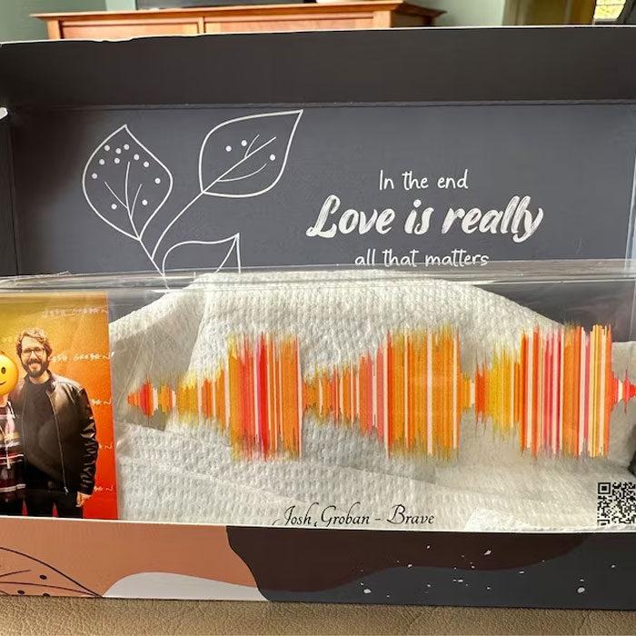 Soundwave Art: Turning favorite songs or voice recordings into personalized art pieces that offer a unique way to 'hear' cherished memories.
