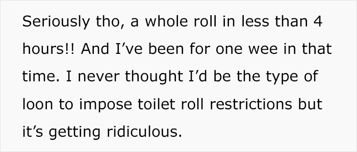 Family Of 4 Goes Through 3 Toilet Paper Rolls Per Day, Mom "Loses The Plot" Family Of 4 Goes Through 3 Toilet Paper Rolls Per Day, Mom "Loses The Plot"