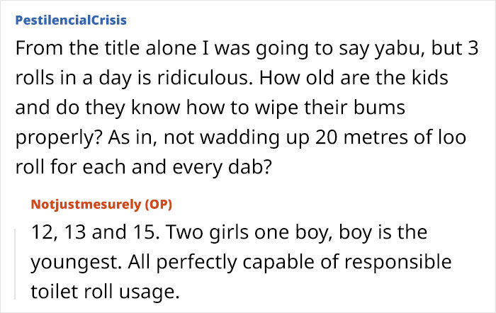 Family Of 4 Goes Through 3 Toilet Paper Rolls Per Day, Mom "Loses The Plot" Family Of 4 Goes Through 3 Toilet Paper Rolls Per Day, Mom "Loses The Plot"