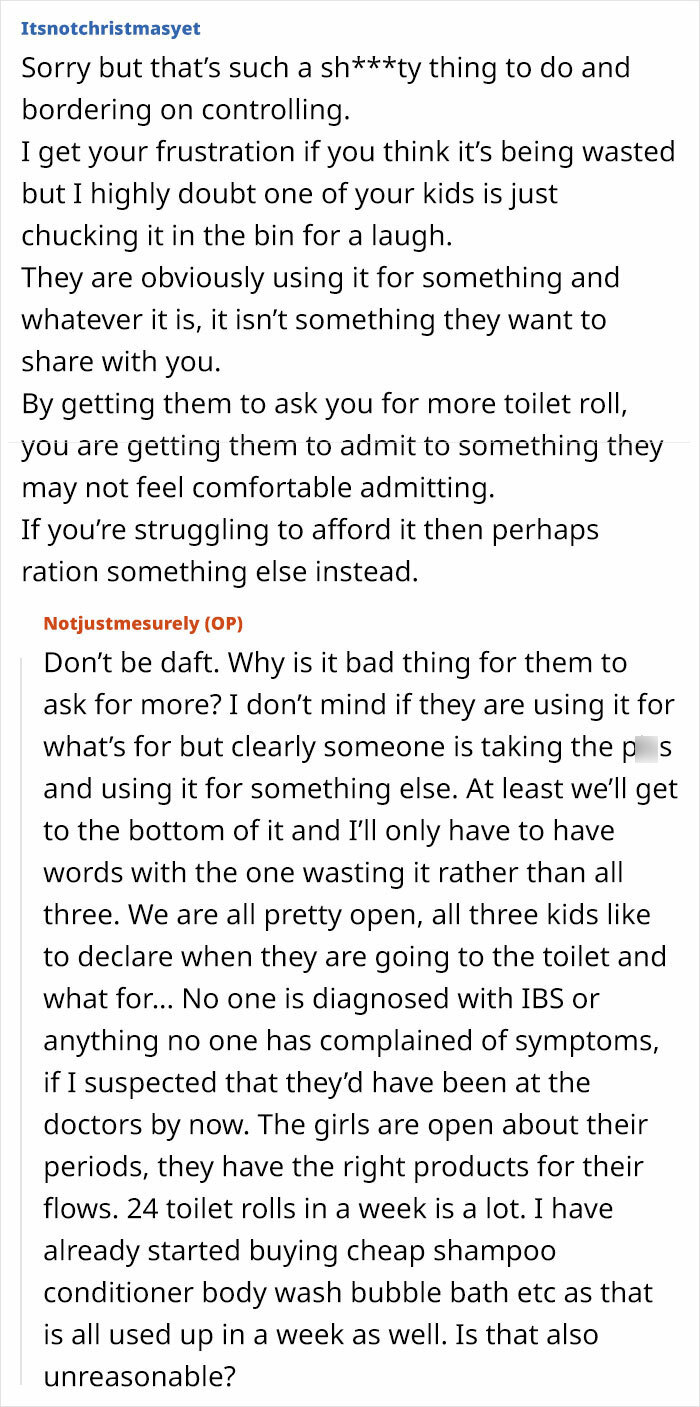 Family Of 4 Goes Through 3 Toilet Paper Rolls Per Day, Mom "Loses The Plot" Family Of 4 Goes Through 3 Toilet Paper Rolls Per Day, Mom "Loses The Plot"
