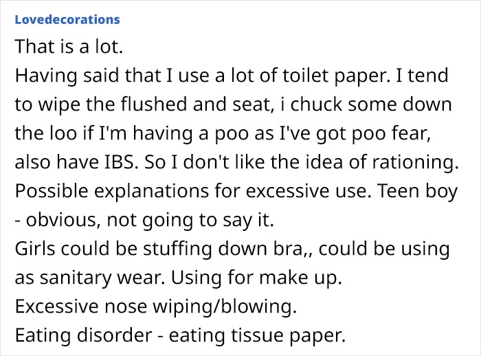 Family Of 4 Goes Through 3 Toilet Paper Rolls Per Day, Mom "Loses The Plot" Family Of 4 Goes Through 3 Toilet Paper Rolls Per Day, Mom "Loses The Plot"