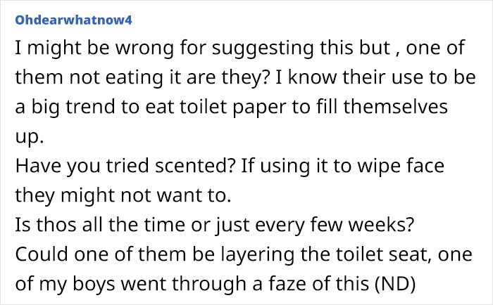 Family Of 4 Goes Through 3 Toilet Paper Rolls Per Day, Mom "Loses The Plot" Family Of 4 Goes Through 3 Toilet Paper Rolls Per Day, Mom "Loses The Plot"