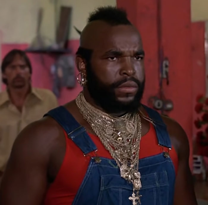 Mr. T looking from The A-Team