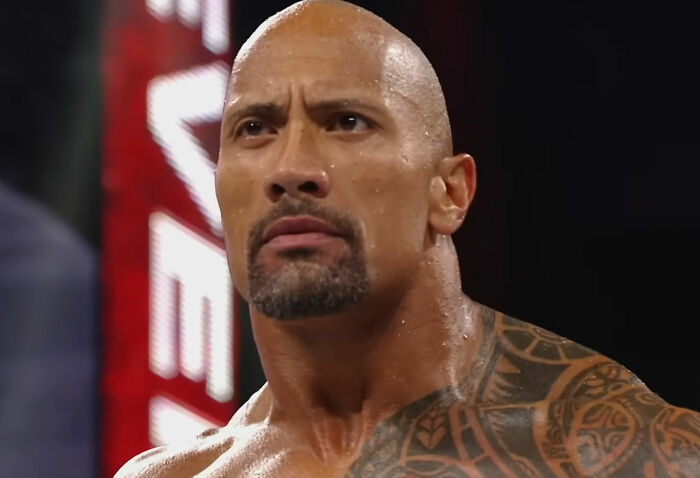 Dwayne 'The Rock' Johnson looking from WWE