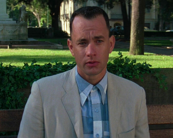 Forrest Gump sitting and thinking from Forrest Gump
