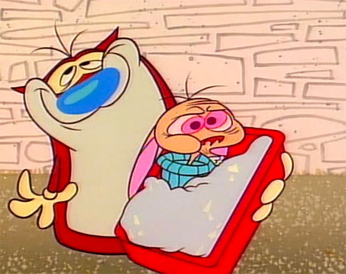 Ren and Stimpy smiling from Ren and Stimp show