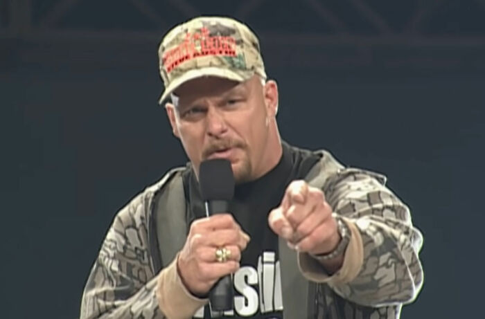 Steve Austin pointing in WWE